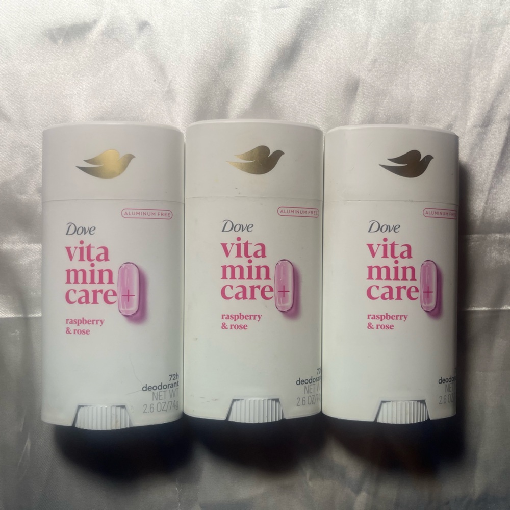 3 Dove Vitamin care aluminum free 72 hour deodorant Raspberry & Rose